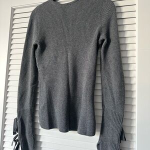 INTERMIX Gray Ribbed Sweater